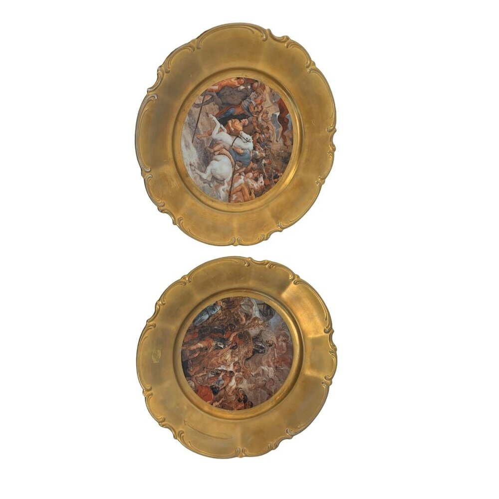 VTG Hutschenreuther Sylvia German Porcelain Plates Raffaello Gold Charger
